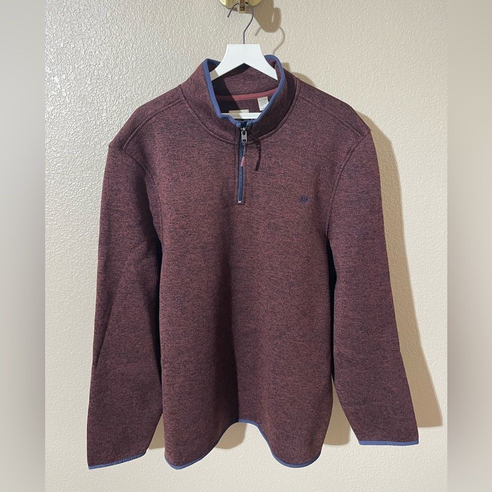 Dockers Men's Maroon Zip-Up Sweater